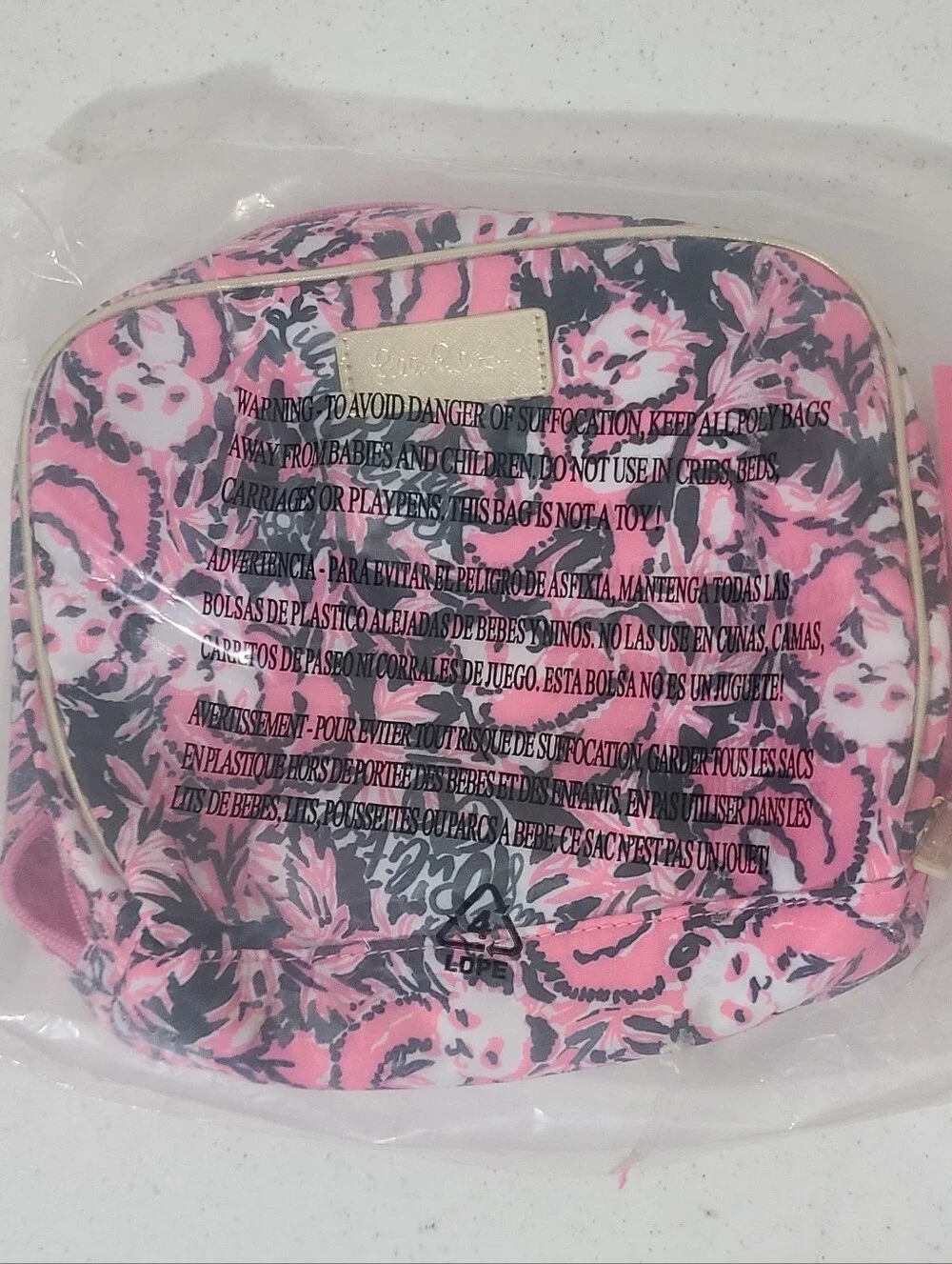 NWT Lilly Pulitzer Hanging With My Boo Escape Cosmetic Case Makeup Bag Panda